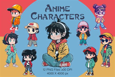 Anime Characters Sticker By Keno Shop Thehungryjpeg