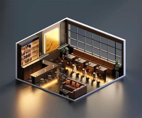 Premium Photo Isometric View Restaurant Open Inside Interior