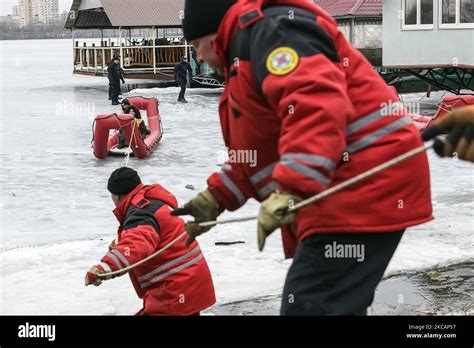 Ukrainian Rescuers From The State Emergency Service Trained To Rescue