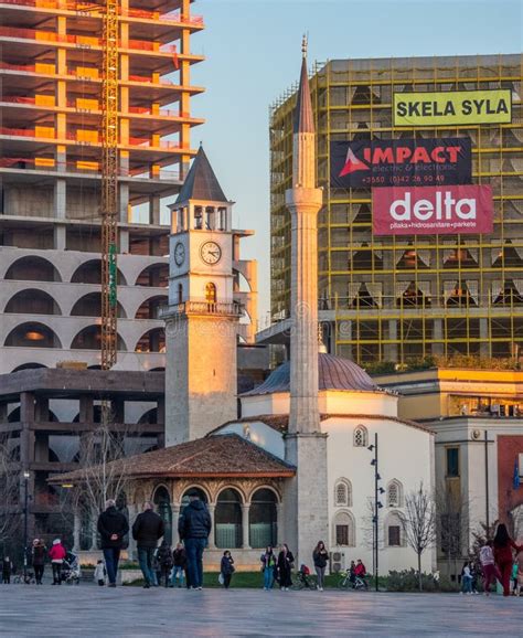 Et Hem Bej Mosque In The Center Square Of Tirana Albania Editorial