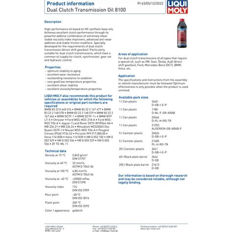 LIQUI MOLY DUAL CLUTCH TRANSMISSION OIL 8100 1L Çift Fiyatı