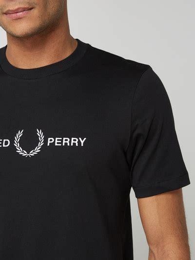 Fred Perry T Shirt Mit Logo Stickerei Schwarz Online Kaufen