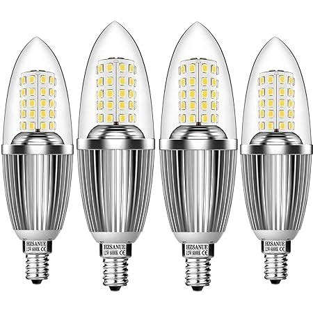 HZSANUE E14 LED Kerze Lampen 12W 6000K Tageslicht Weiß 1350lm