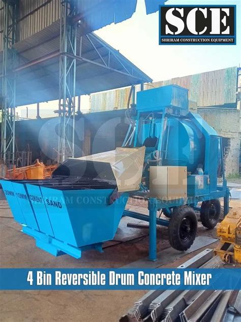 Electric Engine Bin Reversible Concrete Drum Mixer Rm Drum