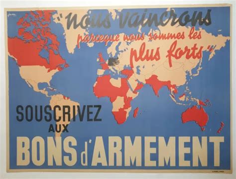 SOUSCRIVEZ AUX BONS D Armement J Kap 1939 Affiche Originale Guerre 39