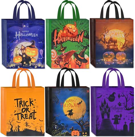 Amazon Ahfulife Pcs Halloween Trick Or Treat Bags Large