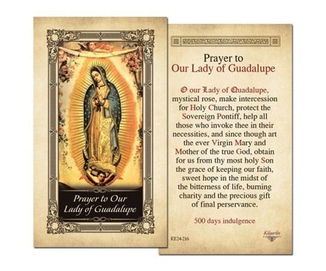 Laminated Holy Cards Our Lady Of Guadalupe Laminated Holy Card Holy Cards Personal Prayer