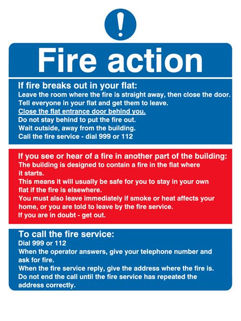 Fire Action Notice Stay Put Message From Safety Sign Supplies