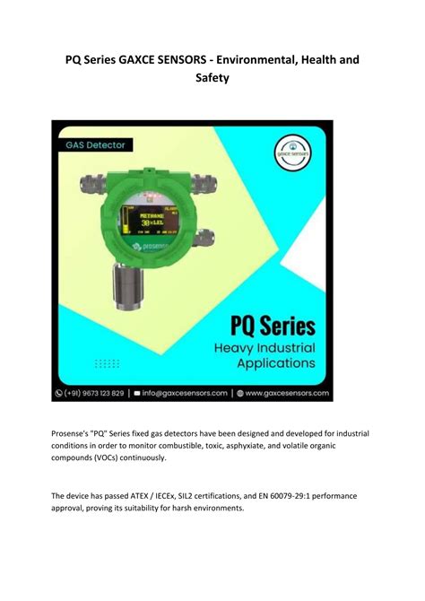 Ppt Pq Series Gaxce Sensors Environmental Health And Safety