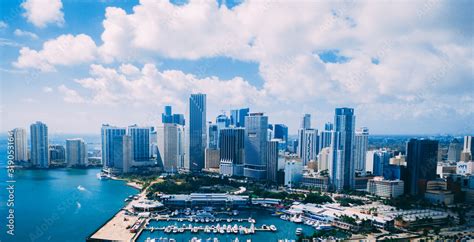 Miami Skyline, Harbor Side, Bayfront, Drone Stock Photo | Adobe Stock