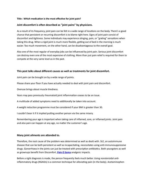 Which medication is the most effective for joint pain? by Kishti Roy - Issuu