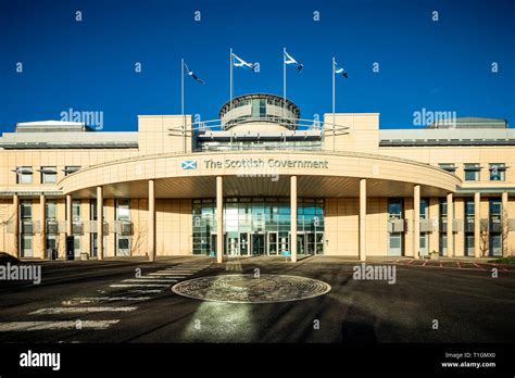 Front facade of the Scottish Government building Victoria Quay ...