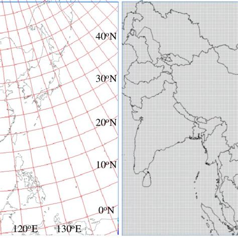 Asia Latitude And Longitude Map