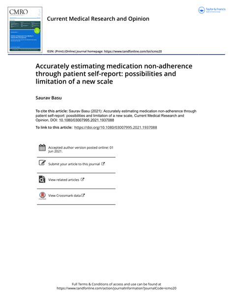 Pdf Accurately Estimating Medication Non Adherence Through Patient