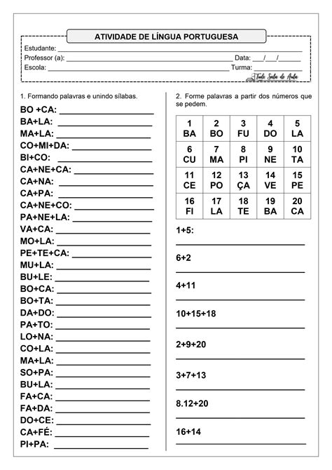 Atividades Para Alfabetizar Adultos