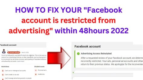 Facebook Ad Account Restricted From Advertising Solved YouTube