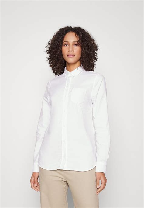 Gap Tall Fitted Oxford Button Down Blouse Optic Whitewhite Zalando