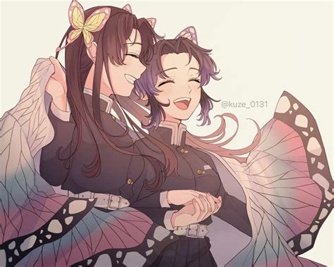 Kochou Shinobu And Kochou Kanae Kimetsu No Yaiba Drawn By Kuze