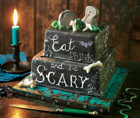 Blackboard Tombstone Cake Scream Halloween Halloween Cakes Fall