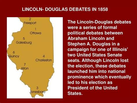 PPT LINCOLN DOUGLAS DEBATES IN 1858 PowerPoint Presentation Free