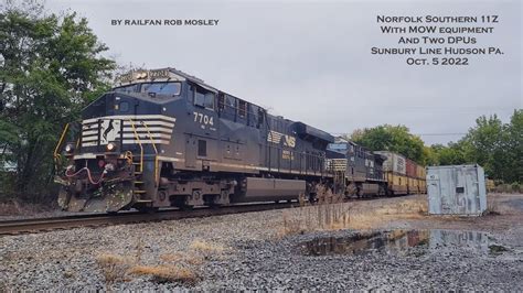 MOW Norfolk Southern 11Z Train On The Sunbury Line At Hudson Pa Oct 5