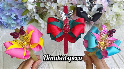 Vinchas para niñas en lazo mariposa con listón de 4 cm Loop with a 4