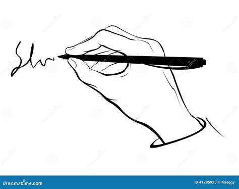 Esquema De La Mano De La Escritura Ilustraci N Del Vector Ilustraci N