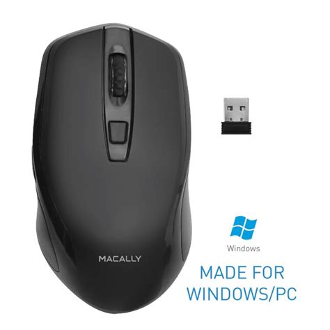 Macally 24g Wireless Mouse Optical With Usb Cordless Mice Receiver Long Range And Portable