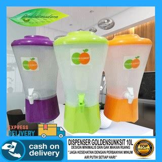 Jual COD Dispenser Air Minuman Drink Jar 10 Liter Golden Sunkist