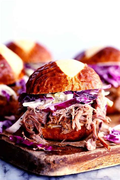 Slow Cooker Sweet Carolina Pulled Pork Sliders The Recipe Critic