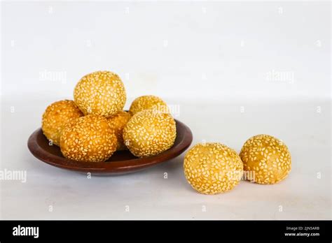 Onde Onde Or Sesame Ball Or Jian Dui Is Fried Chinese Pastry Made From