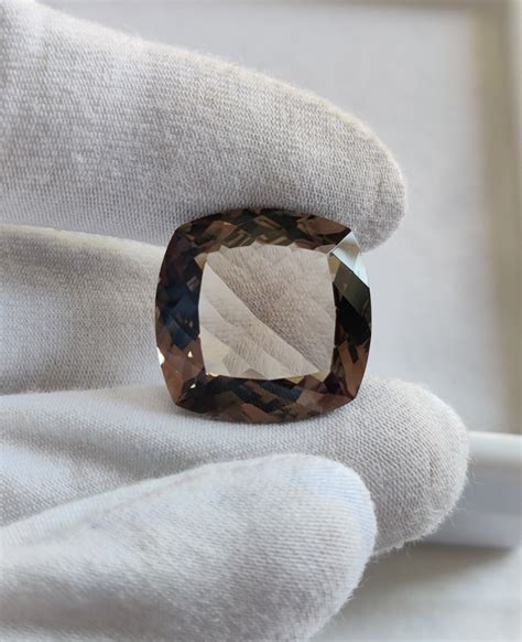 Natural Smoky Quartz Cushion Faceted Stone For Jewelry Etsy