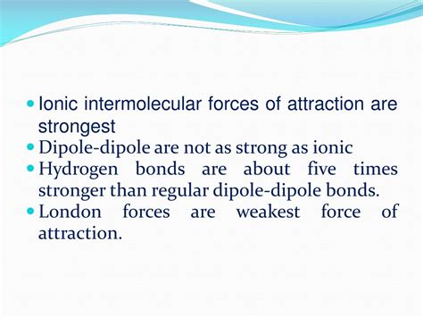 Ppt Chapter Intermolecular Forces Of Attractions Between Particles