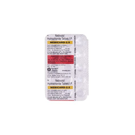 Nebicard 2 5mg Tablet Blood Pressure Relief Pocket Chemist