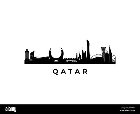 Vector Qatar Skyline Travel Qatar Famous Landmarks Business And