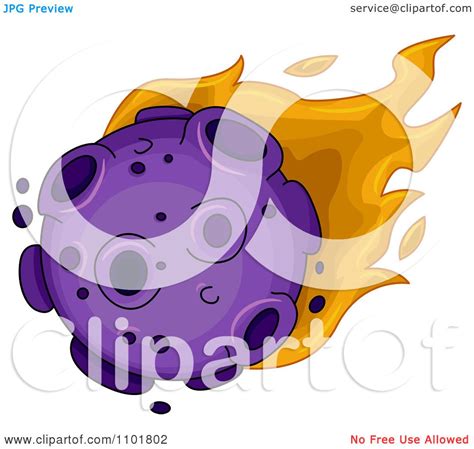 Clipart Purple Meteor And Flames - Royalty Free Vector Illustration by ...