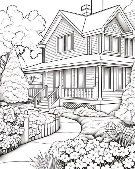 Premium Photo Garden House Coloring Pages Printable