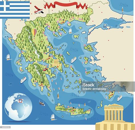 Cartoon Map Of Greece Stock Illustration - Download Image Now - Athens - Greece, Map, Cartoon ...