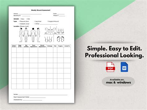 Wound Assessment Sheet Weekly Pressure Ulcer Skin Integrity Assessment