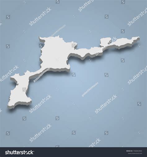 D Isometric Map Island Isolated Vector Stock Vector Royalty Free