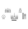 Austria Vienna City Line Travel Skyline Set Vector Image