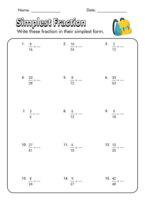 16 Simplifying Fractions Worksheets Grade 6 Free Pdf At