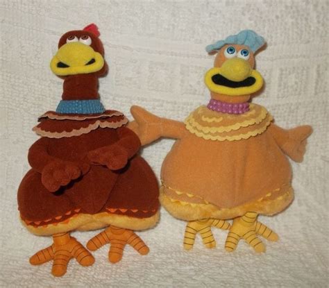 Playmates Dreamworks 2000 Chicken Run Babs & Bunty Bean Bag Stuffed ...