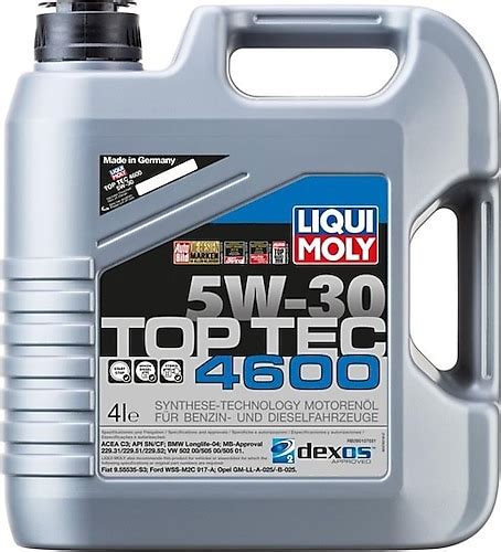 Liqui Moly Top Tec 4600 Dexos2 5w 30 4 Lt Motor Yağı 2023 Fiyatları