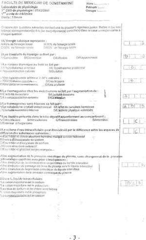 Examen Mars Questions Et R Ponses Correction Qcm Fonction