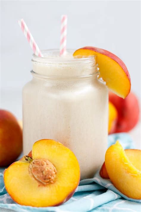 Peach Cobbler Protein Shake Quick And Simple Protein Shake Made With