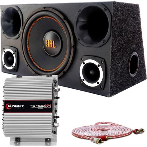 Caixa Trio Som Completa Sub Jbl Selenium Modulo Taramps Detoner