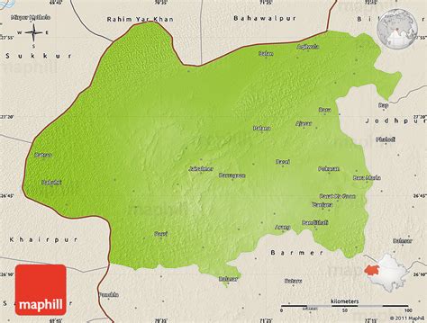 Physical Map Of Jaisalmer Shaded Relief Outside