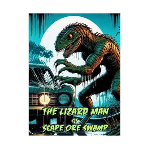 Lizard Man Scape Ore Swamp Poster Retro Comic Style Poster for Cryptid ...