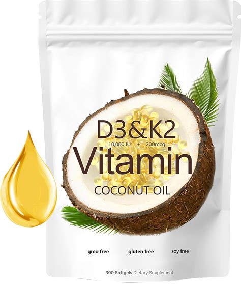 D3 K2 Vitamin 10000 Iu With 200 Mcg Vitamin K2 Mk 7